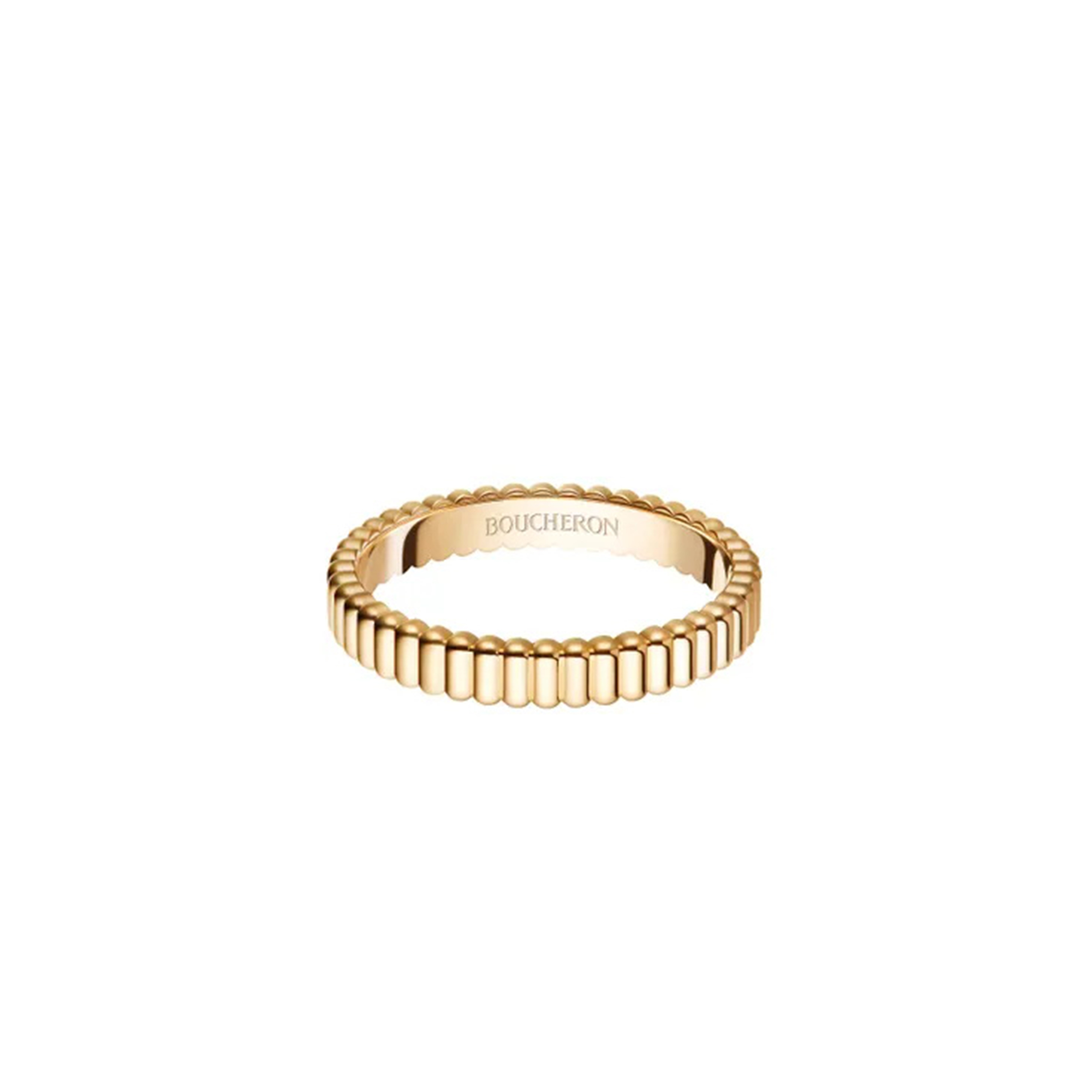 BOUCHERON GROSGRAIN YELLOW GOLD WEDDING BAND JAL01169 BOUCHERON GROSGRAIN YELLOW GOLD WEDDING BAND JAL01169
